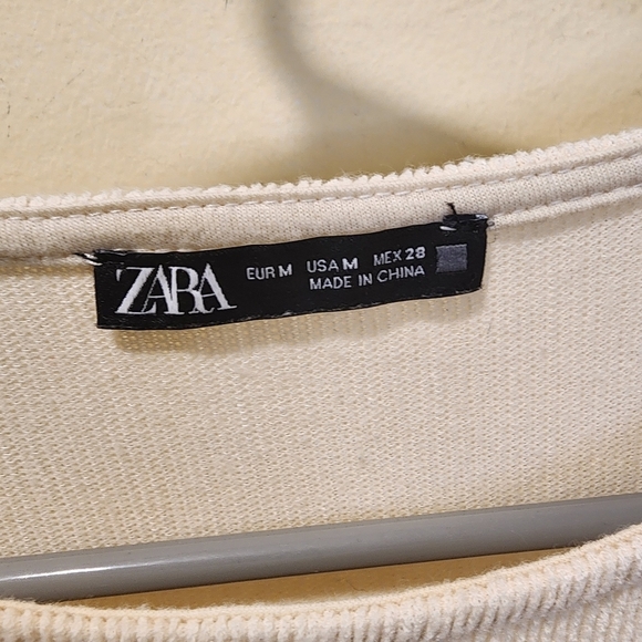 ZARA Cream Puff long sleeves Casual Top Size M - Picture 2 of 10